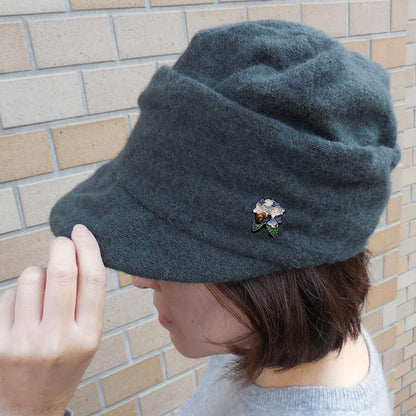 【SATURNO・サツルノ】全2色 ラペルピン 紫陽花とかたつむり タイタック(ピンブローチ)