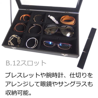 全3種 並べた満足感満点!メンズ アクセサリーケース 収納ケース コレクションボックス カフスケース タイピンケース ジュエリーケース ジュエリーボックス男性用