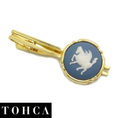 陶華 TOHCA ゴールド ラウンド ペガサス ブルー タイピン ネクタイピン