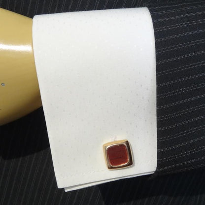 木 ピンクゴールド  ウッディ スクエア カフス カフリンクス カフスボタン