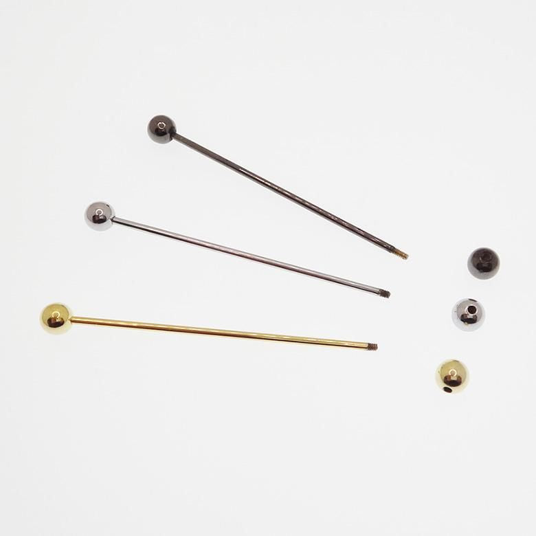 全3色 シルバー ゴールド メタリックブラック 6mm ピンホールシャツ用 カラーバー カラーピン