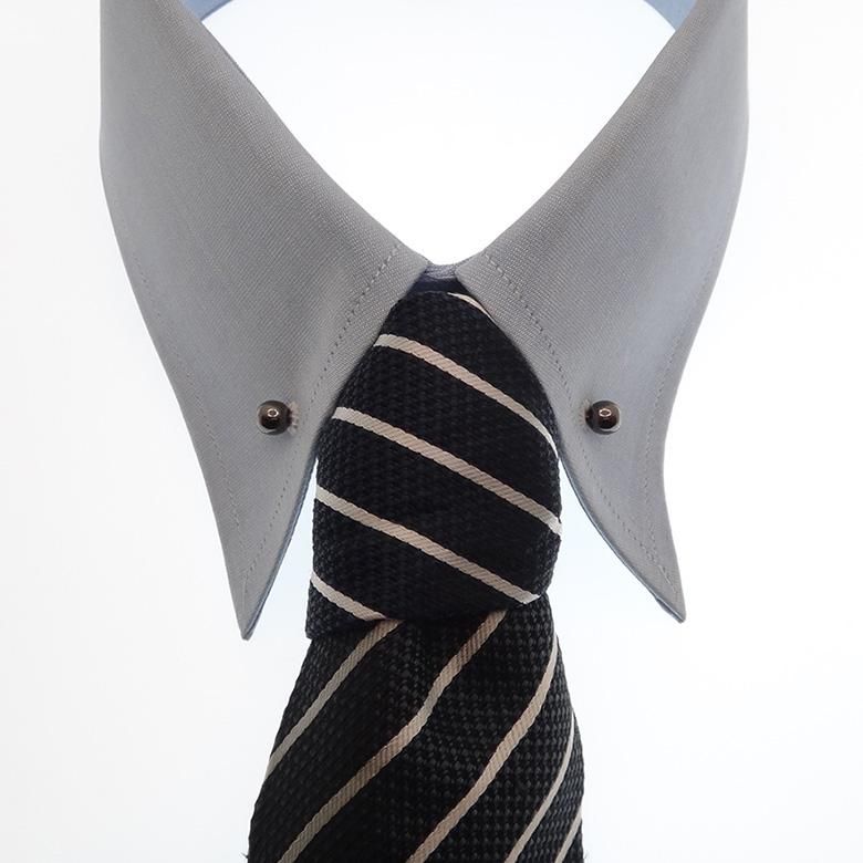 全3色 シルバー ゴールド メタリックブラック 6mm ピンホールシャツ用 カラーバー カラーピン