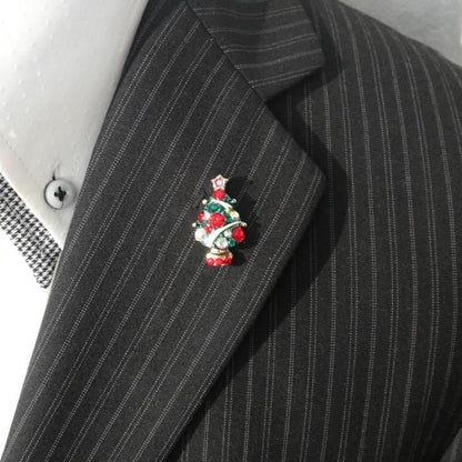 クリスマスツリー Xmas クリスマス ツリー ゴールドカラー ラペルピン ピンブローチ ブローチ