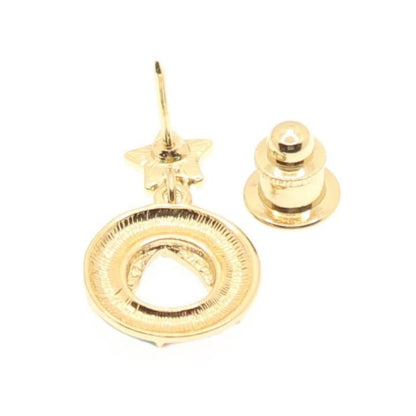 クリスマスリース Xmas クリスマス リース ゴールドカラー ラペルピン ピンブローチ ブローチ