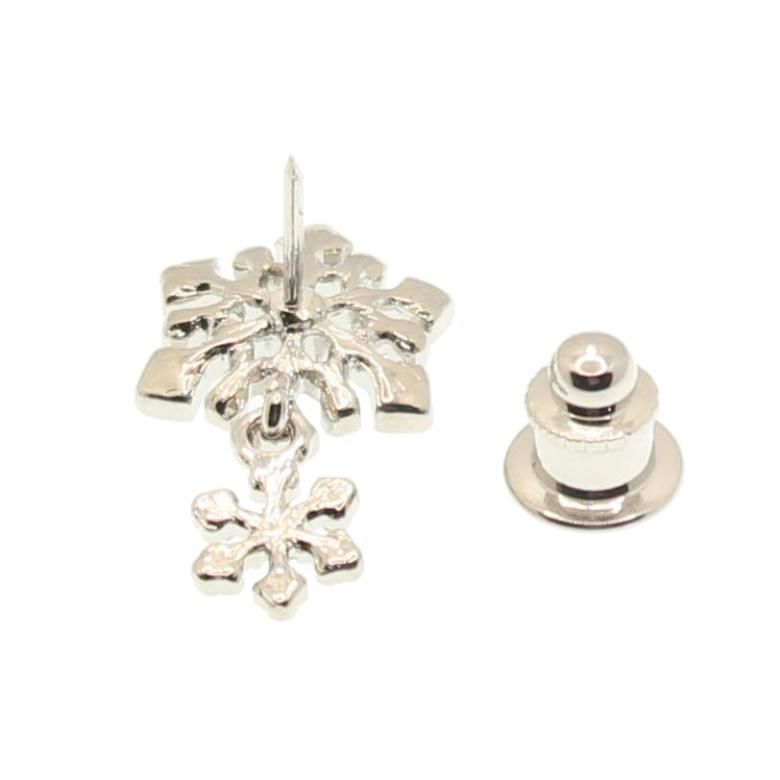 クリスマス Xmas 雪の結晶 雪 結晶 シルバーカラー ラペルピン ピンブローチ ブローチ