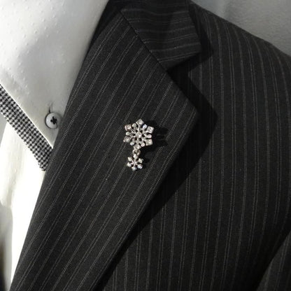 クリスマス Xmas 雪の結晶 雪 結晶 シルバーカラー ラペルピン ピンブローチ ブローチ