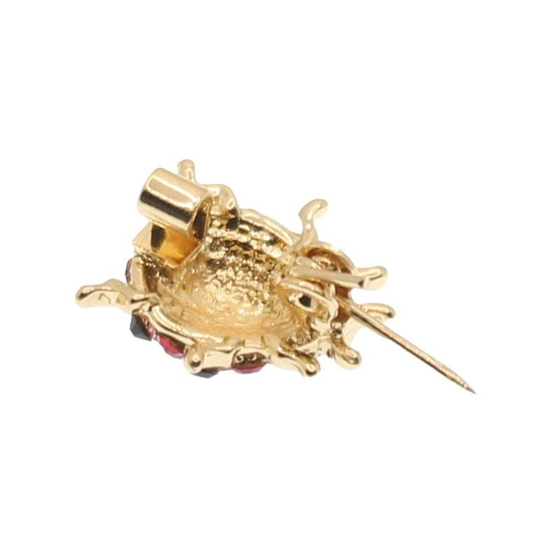 ナナホシテントウムシ 七星 てんとうむし 天道虫 てんとう虫 キラキストーン ラペルピン ブローチ