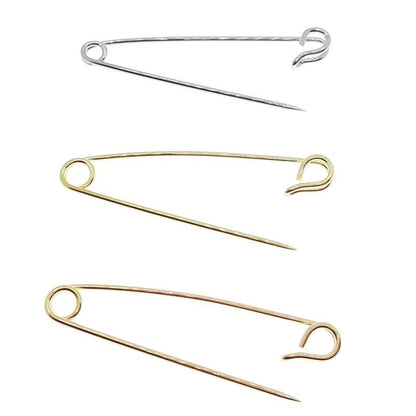 全3色 カラーバー カラーピン 4 安全ピン シルバー ゴールド ローズゴールド 穴無しOKタイプ