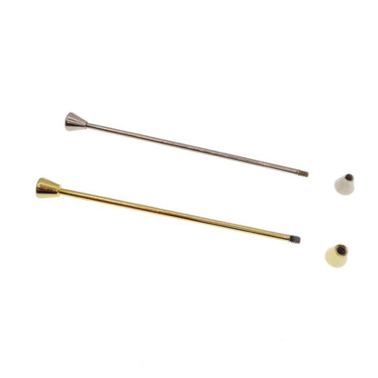 全2色 ゴールド シルバー 円錐形 カラーバー カラーピン 6 ピンホールピン シンプル ピンホールシャツ用