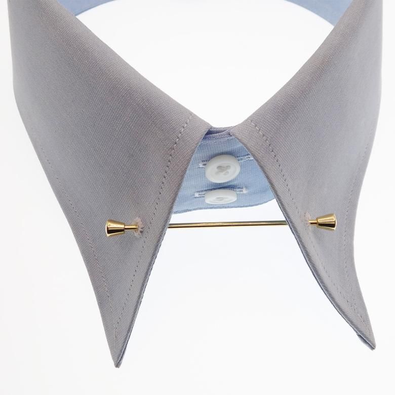 全2色 ゴールド シルバー 円錐形 カラーバー カラーピン 6 ピンホールピン シンプル ピンホールシャツ用