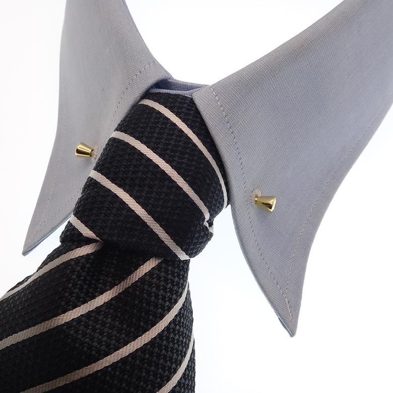 全2色 ゴールド シルバー 円錐形 カラーバー カラーピン 6 ピンホールピン シンプル ピンホールシャツ用