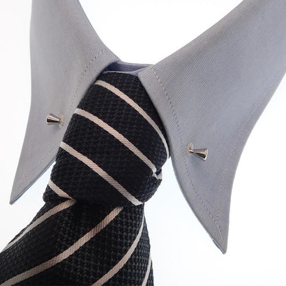 全2色 ゴールド シルバー 円錐形 カラーバー カラーピン 6 ピンホールピン シンプル ピンホールシャツ用