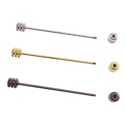 全3色 カラーバー カラーピン 5 コイル 凹凸デザイン シルバー ゴールド ブラック ピンホールシャツ用