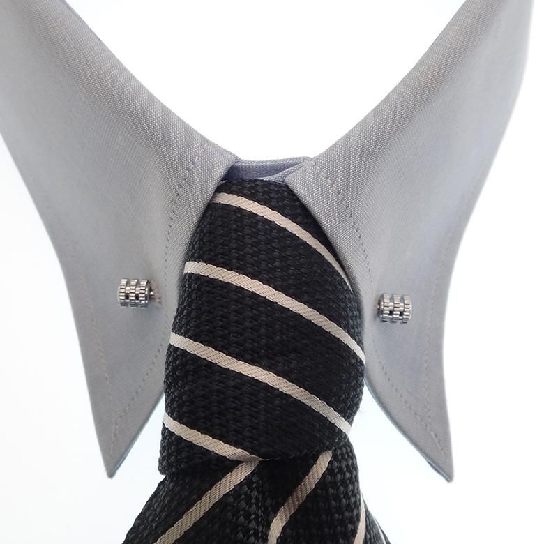 全3色 カラーバー カラーピン 5 コイル 凹凸デザイン シルバー ゴールド ブラック ピンホールシャツ用