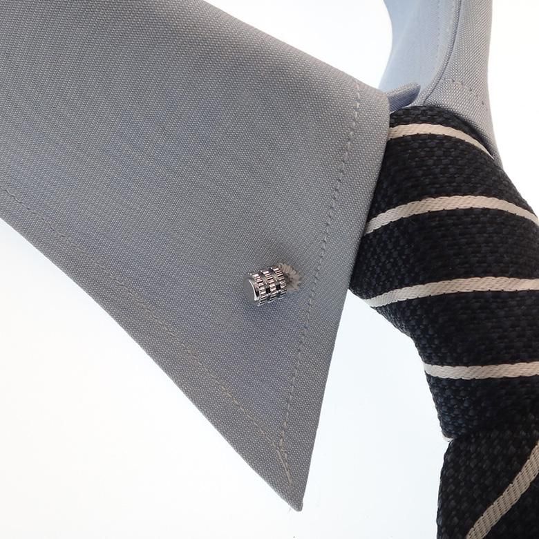 全3色 カラーバー カラーピン 5 コイル 凹凸デザイン シルバー ゴールド ブラック ピンホールシャツ用