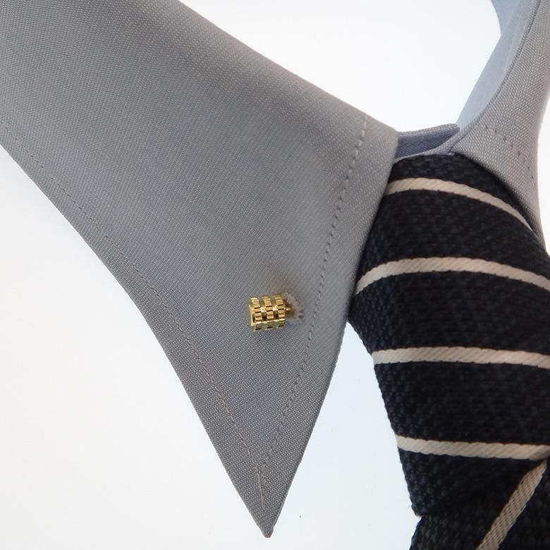 全3色 カラーバー カラーピン 5 コイル 凹凸デザイン シルバー ゴールド ブラック ピンホールシャツ用