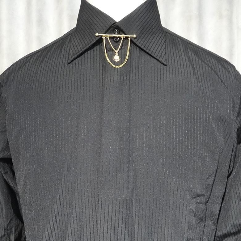 全2色 輝き 太陽 モチーフ ピンホールシャツ用 カラーバー カラーピン 穴無しOKタイプ