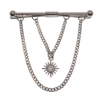 全2色 輝き 太陽 モチーフ ピンホールシャツ用 カラーバー カラーピン 穴無しOKタイプ