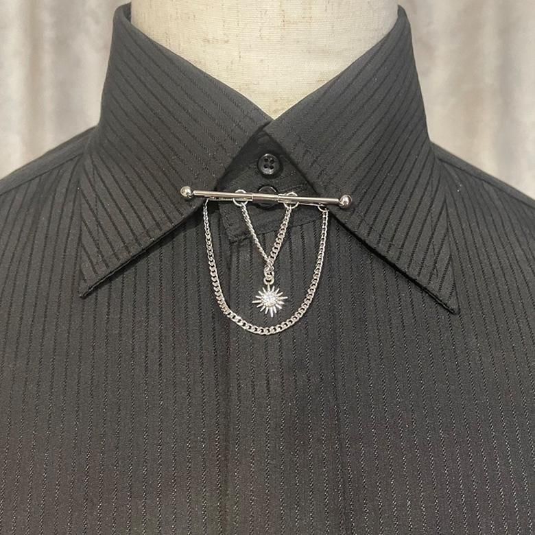 全2色 輝き 太陽 モチーフ ピンホールシャツ用 カラーバー カラーピン 穴無しOKタイプ