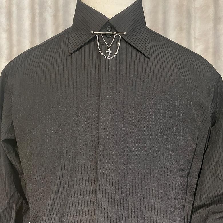 全2色 クロス ストーン モチーフ ピンホールシャツ用 カラーバー カラーピン 穴無しOKタイプ