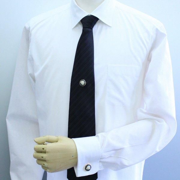 【陶華・TOHCA】シルバー ラウンド 吠える虎 カメオ グレー タイタック ピンブローチ ラペルピン