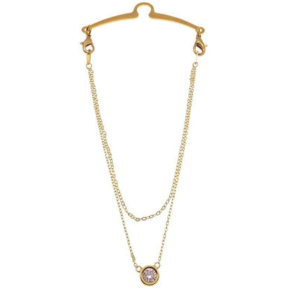 全2色 ブリリアントカット ストーン ネクタイチェーン ネクタイチャーム タイチェーン