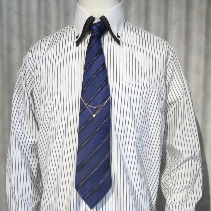 全2色 ブリリアントカット ストーン ネクタイチェーン ネクタイチャーム タイチェーン