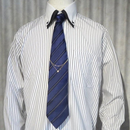 全2色 ブリリアントカット ストーン ネクタイチェーン ネクタイチャーム タイチェーン