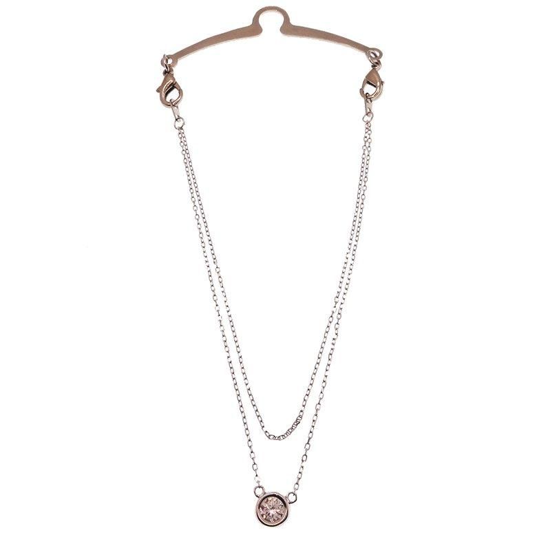 全2色 ブリリアントカット ストーン ネクタイチェーン ネクタイチャーム タイチェーン