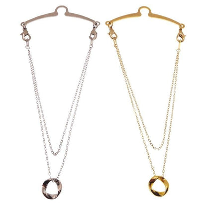 全2色 ツイスト ロープ サークル  モチーフ ネクタイチェーン ネクタイチャーム タイチェーン