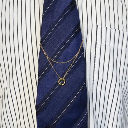 全2色 ツイスト ロープ サークル  モチーフ ネクタイチェーン ネクタイチャーム タイチェーン