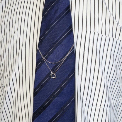 全2色 ツイスト ロープ サークル  モチーフ ネクタイチェーン ネクタイチャーム タイチェーン