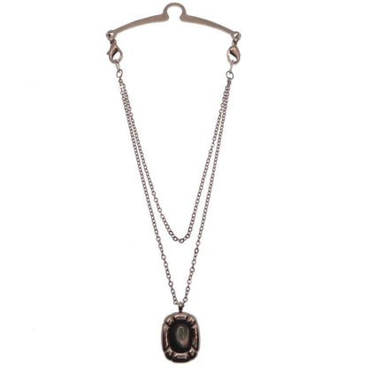 全2色 貝 シェル スクエア 四角 プレート ネクタイチェーン ネクタイチャーム タイチェーン