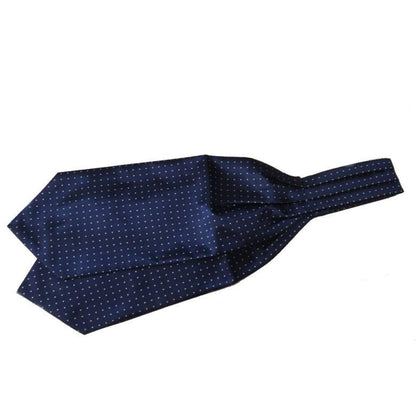 アスコットタイ メンズ用 ネイビー×水色 水玉 ドット