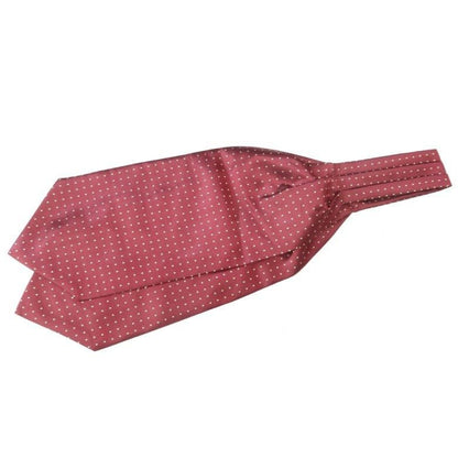 アスコットタイ メンズ用 エンジ×黄色 ワイン ワインレッド 水玉 ドット