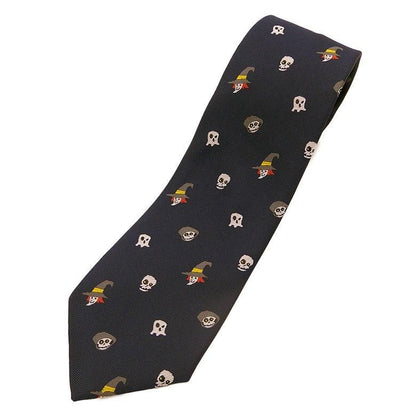 ハロウィン 魔女 おばけ 死神 ドクロ スカル ガイコツ 骸骨 髑髏 オバケ ユニーク ネクタイ