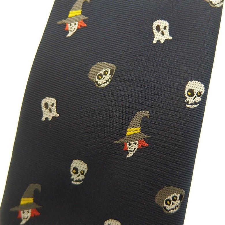ハロウィン 魔女 おばけ 死神 ドクロ スカル ガイコツ 骸骨 髑髏 オバケ ユニーク ネクタイ