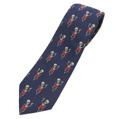 ハロウィン カボチャのパンツを穿いたガイコツ 死神 ドクロ スカル ガイコツ 骸骨 髑髏 ユニーク ネクタイ