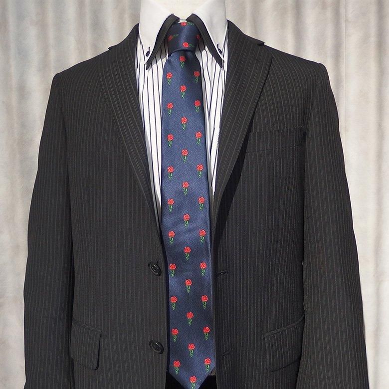 一輪のバラ 薔薇 ばら キュートな 面白 おもしろ 面白い ユニーク ネクタイ