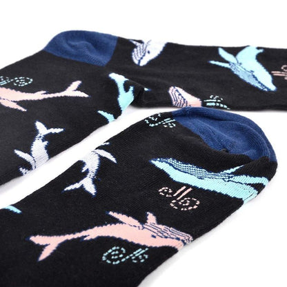 クジラ 黒 ブラック 鯨 くじら ユニーク 面白 おもしろ コミック 靴下 メンズ ソックス メンズソックス