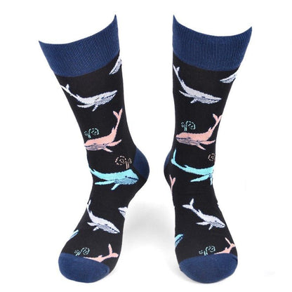 クジラ 黒 ブラック 鯨 くじら ユニーク 面白 おもしろ コミック 靴下 メンズ ソックス メンズソックス