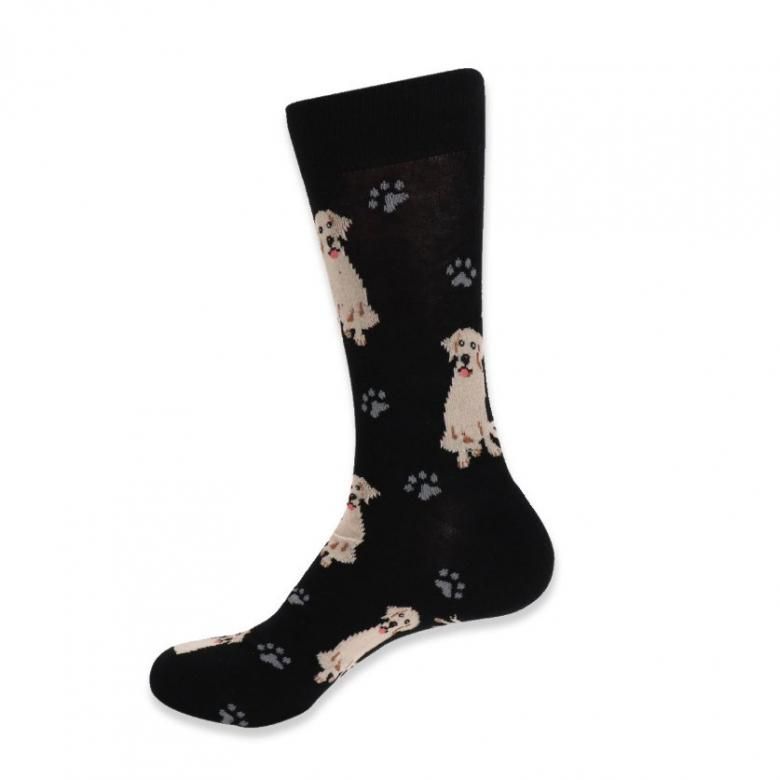 ゴールデンレトリバー 犬 黒 ブラック メンズソックス