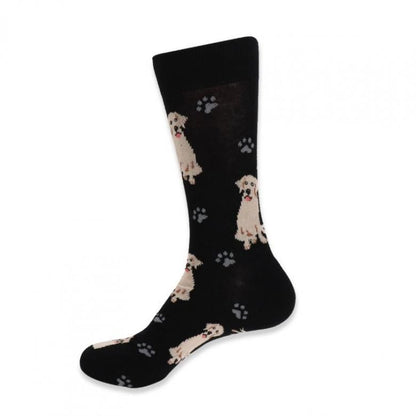 ゴールデンレトリバー 犬 黒 ブラック メンズソックス
