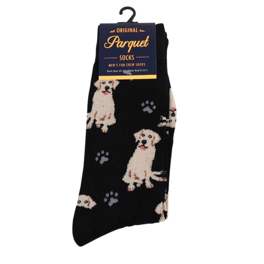 ゴールデンレトリバー 犬 黒 ブラック メンズソックス