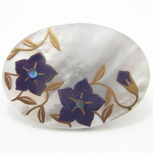 【受注生産品】桔梗・白蝶貝・タイタック(ピンブローチ)