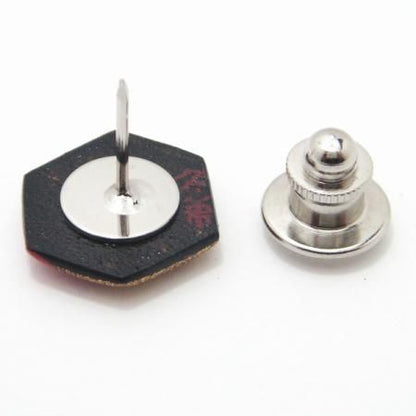 【受注生産品】赤陽六角・漆塗・タイタック(ピンブローチ)