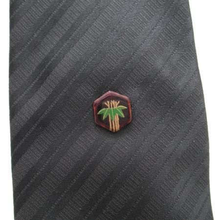 【受注生産品】竹・漆塗・タイタック(ピンブローチ)