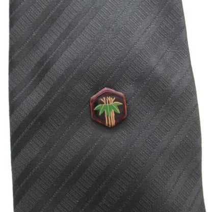 【受注生産品】竹・漆塗・タイタック(ピンブローチ)