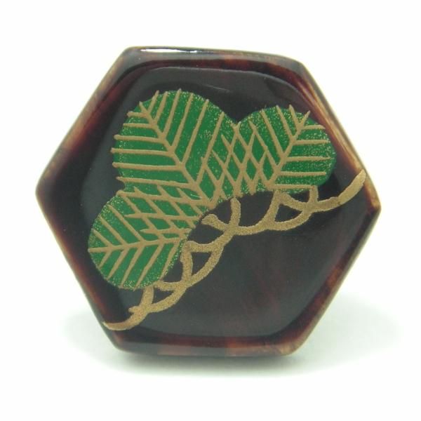 【受注生産品】松・漆塗・タイタック(ピンブローチ)