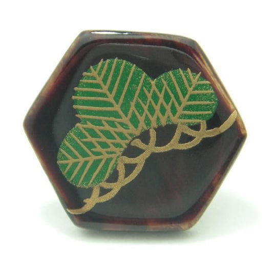 【受注生産品】松・漆塗・タイタック(ピンブローチ)